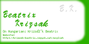 beatrix krizsak business card